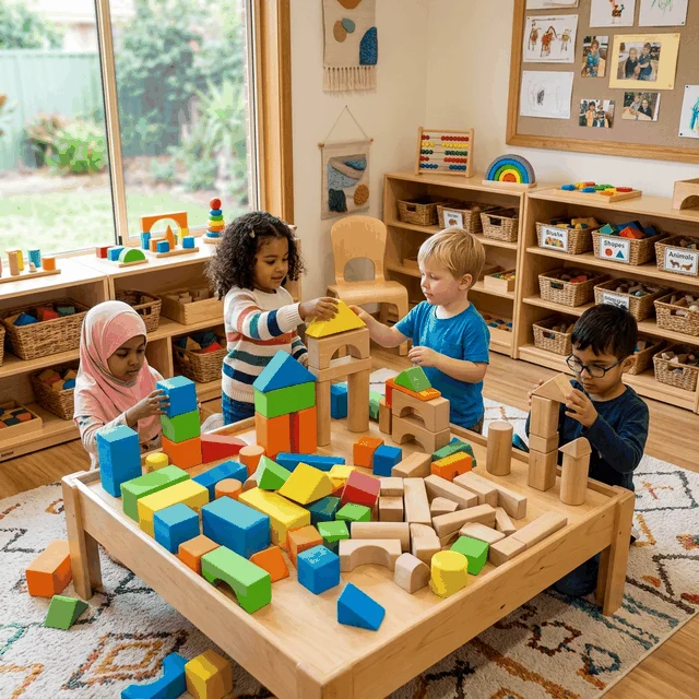Blocks and learning materials for children